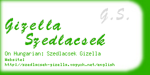 gizella szedlacsek business card